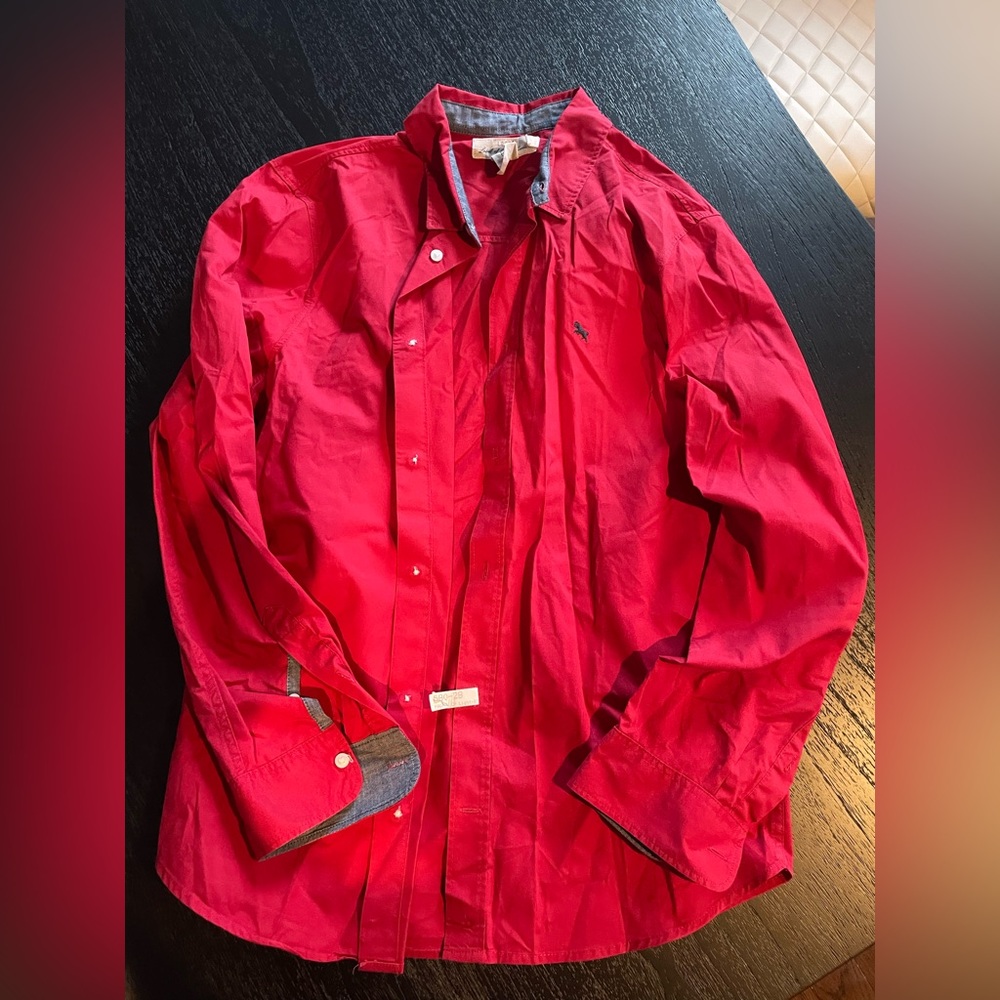 Big Boys H&M Red Button Down Shirt, 14+